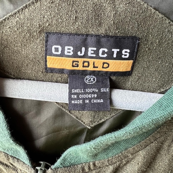 Silk bomber jacket size 2x army green - Picture 4 of 8